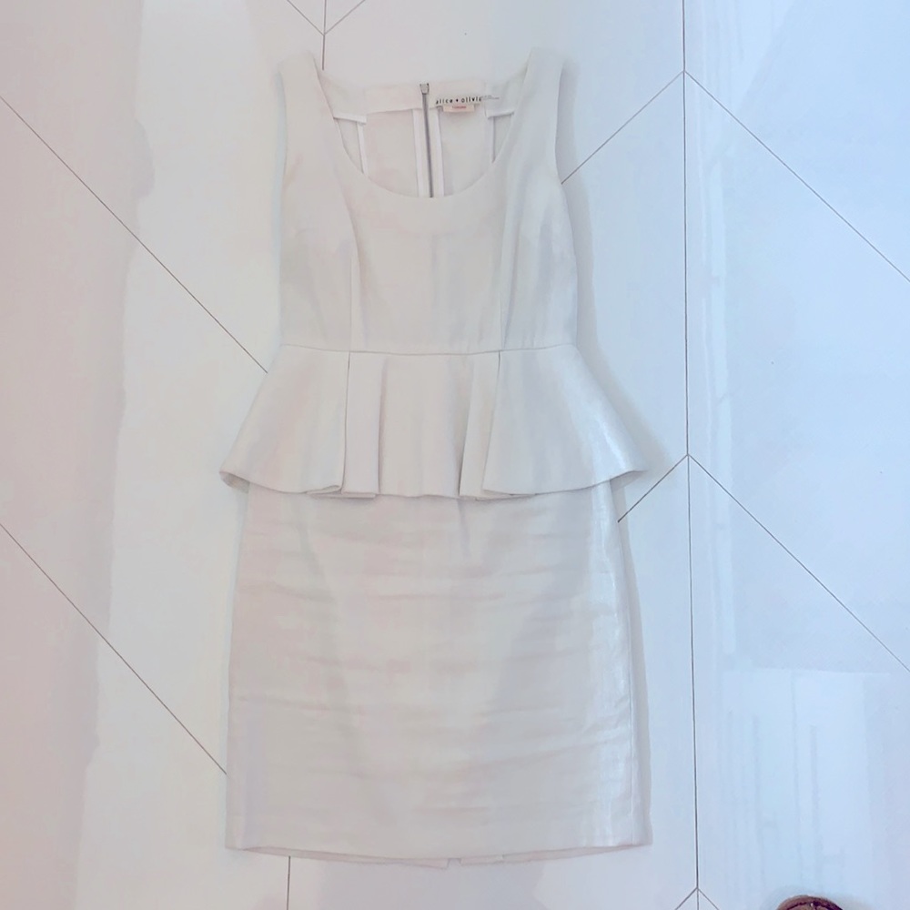 Pearl white Alice and Olivia midi dress